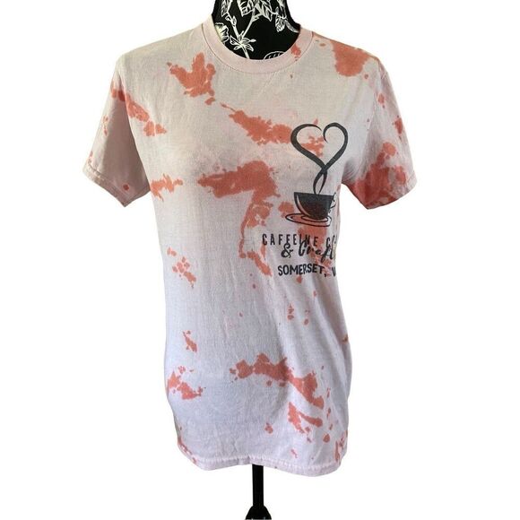 Caffeine Chaos & Crafts Tie Dye T Shirt Somerset Wisconsin WI Midwest Art - Picture 1 of 11
